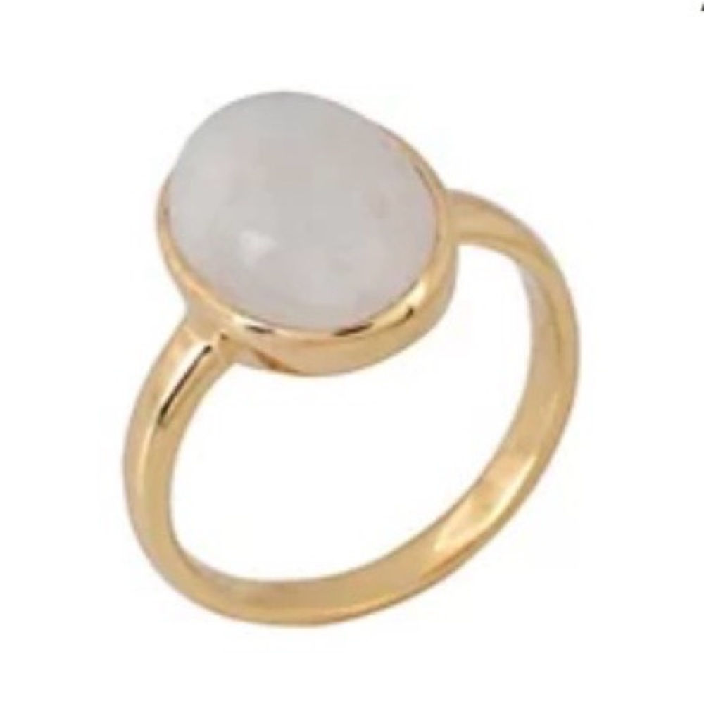 Affinity oval rainbow moonstone ring